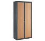 Armoire à rideaux démontables Economique 195 x 90 cm anthracite-hêtre