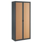 Armoire à rideaux démontables Economique 195 x 90 cm anthracite-hêtre