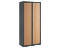 Armoire à rideaux démontables Economique 195 x 90 cm anthracite-hêtre