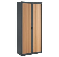 Armoire à rideaux démontables Economique 195 x 90 cm anthracite-hêtre