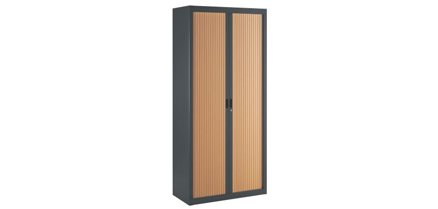 Armoire à rideaux démontables Economique 195 x 90 cm anthracite-hêtre