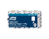Roll of white Tork M4 Reflex Maxi center-pull wiping - Pack of 6
