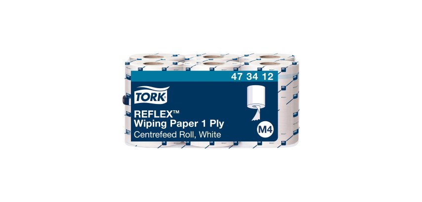 Doos van 6 Tork M4 Reflex Maxi rollen wit met centrale afwikkeling