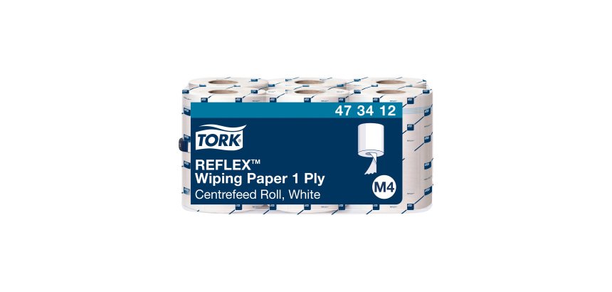 Bobine d'essuyage à dévidage central Tork M4 Reflex Maxi blanche - Carton de 6