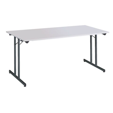 Mesa plegable 160 x 80 cm. Tablero gris patas gris oscuro