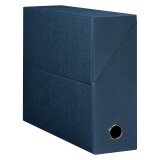 Boîte de classement carton Oxford dos 9 cm bleue