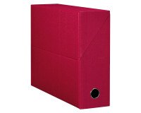 Boîte de classement carton papier grain toile dos 9 cm - rouge