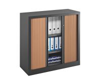 Armoires à rideaux Eco-conçue Décor Monobloc merisier H100 x L 100