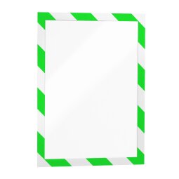 Funda de señalización verde Adhesiva A4 Security Duraframe - Paquete de 2 