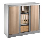 Armoire hauteur comptoir à rideaux monoblocs Eco-conçues 100 x 120 cm corps aluminium