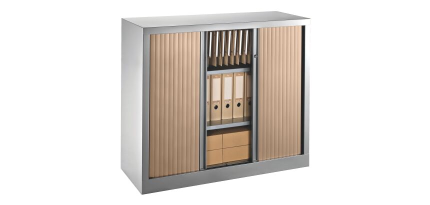 Armoire hauteur comptoir à rideaux monoblocs Eco-conçues 100 x 120 cm corps aluminium