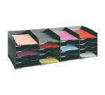 Storage box 112cm, 25 slots - black