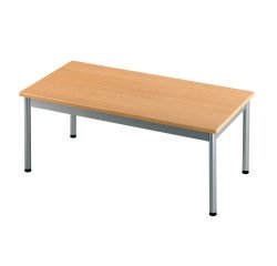 Table basse rectangulaire pietement métal 100 x 50 cm - hêtre