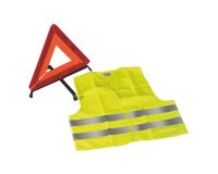 Chaleco de alta visibilidad amarillo + triángulo de señalización