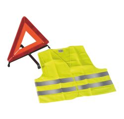 Chaleco de alta visibilidad amarillo + triángulo de señalización