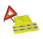 Gilet haute visibilité jaune + triangle de signalisation - Kit