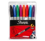Permanent markers with cap Sharpie conical point fine classic and fun colors - sleeve of 8