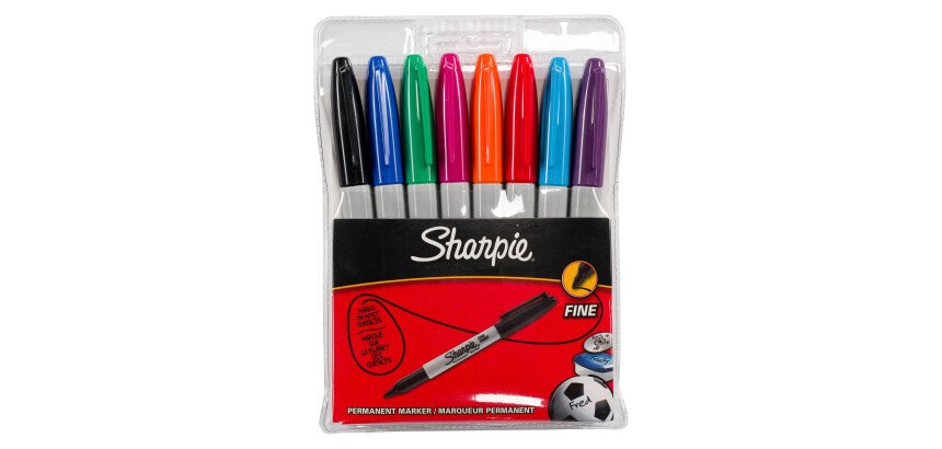 Permanent markers with cap Sharpie conical point fine classic and fun colors - sleeve of 8