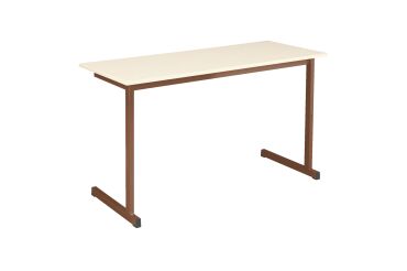 School table 2 persons ecru , undercarriage in color