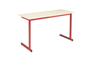 Tafelschool 2 plaatsen SCHOOL COLOR - L.130 cm beige tafelblad - Maat 6 voor CM2 tot Lyceum