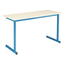 Table scolaire 2 places SCHOOL COLOR -  L.130 cm plateau beige – Taille 6 pour CM2 à Lycée