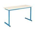 Table scolaire 2 places SCHOOL COLOR -  L.130 cm plateau beige – Taille 6 pour CM2 à Lycée