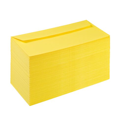 Sobre 110 x 220 mm Pollen Clairefontaine 120 g sin ventana amarillo sol - Caja de 200