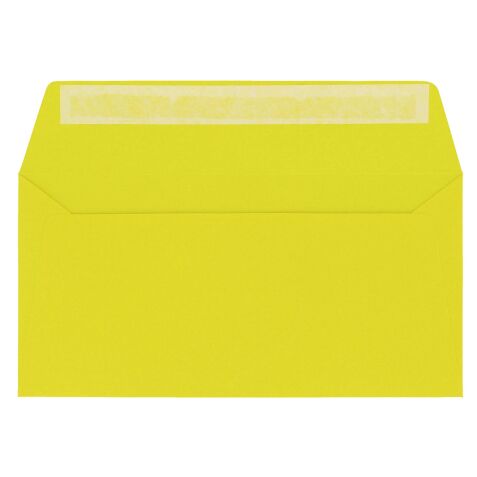 Enveloppe 110 x 220 mm Pollen Clairefontaine 120 g sans fenêtre jaune soleil - Boîte de 200