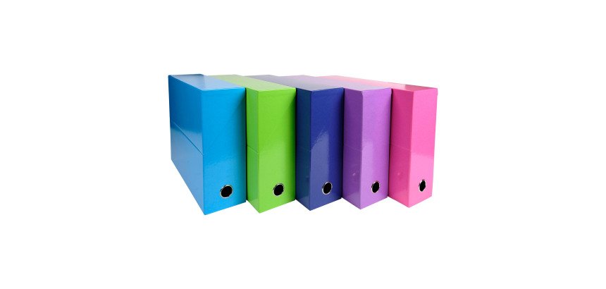 Boîte de classement Exacompta Iderama  dos 9 cm couleurs assorties fun
