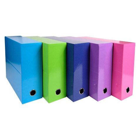 Boîte de classement Exacompta Iderama  dos 9 cm couleurs assorties fun