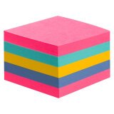 Bloc cube repositionnable assorti Super Sticky Post-it  76 x 76 mm - bloc de 440 feuilles