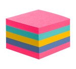 Bloc cube repositionnable assorti Super Sticky Post-it  76 x 76 mm - bloc de 440 feuilles