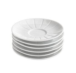 Platillo para café de porcelana - Juego de 6