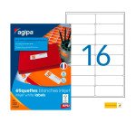 Etiquette adresse jet d'encre 99,1 x 33,9 mm Agipa 119082 blanche - Boîte de 1600