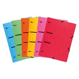 Folder with elastics und 3 folds perforated Punchy glossy cardboard A4 assortment