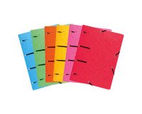 Chemise à élastiques 3 rabats perforées Punchy carte lustrée A4 couleurs assorties