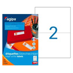 Etiquette adresse jet d'encre Agipa blanche - 100 feuilles