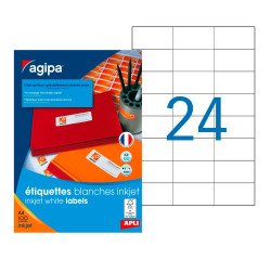 Address labels inkjet 70 x 37 mm Agipa 102498 white - box of 2400