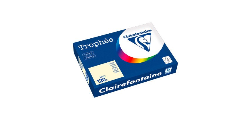 Papier A4 couleur 120 g Clairefontaine Trophée couleurs pastel - Ramette de 250 feuilles