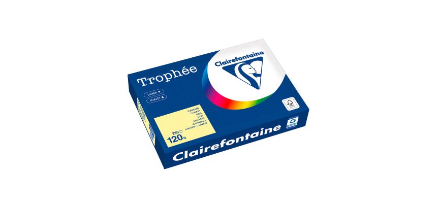 Ream of 250 sheets colored paper A4 120 g Clairefontaine Trophée pastel colors