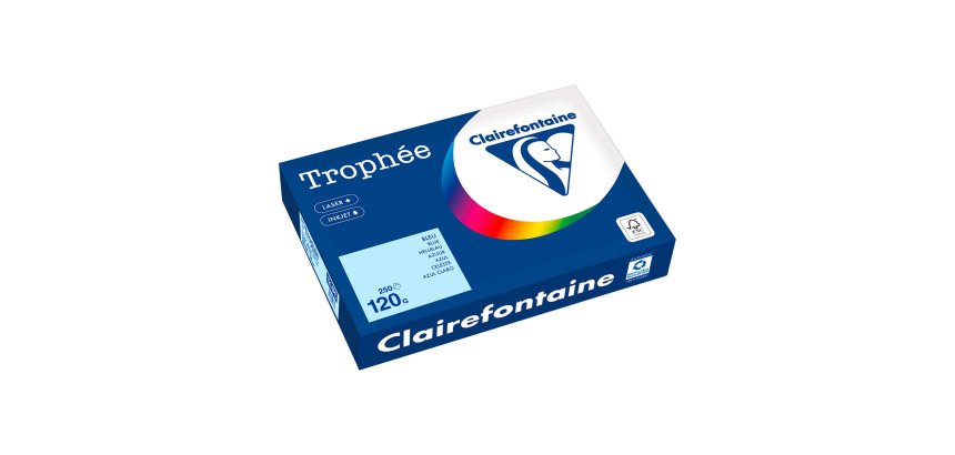 Ramette papier couleur Clairefontaine Trophée couleurs pastel A4 120 gr - 250 feuilles
