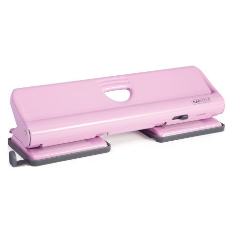 Perforadora de escritorio 4 agujeros Rapesco - Capacidad 22 hojas rosa