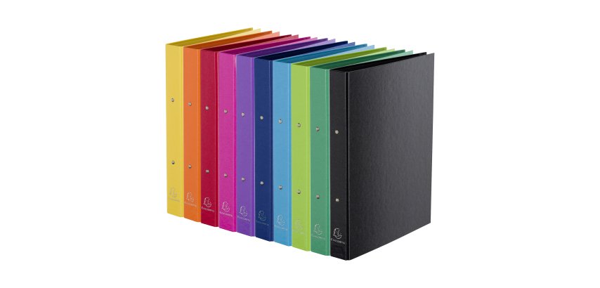 Classeurs 2 anneaux cartonné Exacompta Iderama A4 - Dos 4 cm couleurs assorties