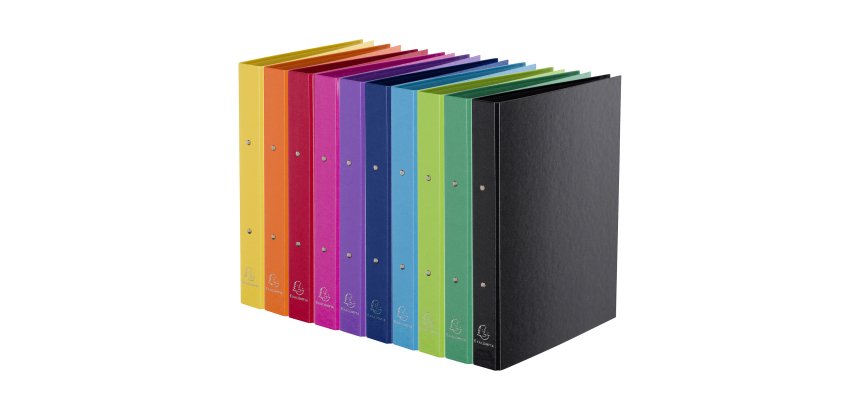 Classeurs 2 anneaux carton assortis Exacompta
