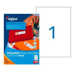 Address labels inkjet 210 x 297 mm Agipa 102503 white - box of 100