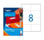 Etiquette adresse jet d'encre Agipa blanche - 100 feuilles