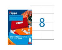 Etiquette adresse jet d'encre 105 x 70 mm Agipa 102500 blanche - Boîte de 800