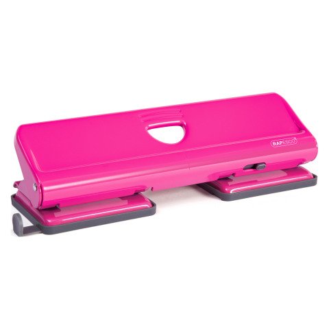 Perforadora de escritorio 4 agujeros Rapesco - Capacidad 22 hojas Fucsia