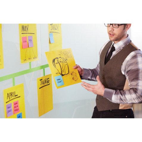 Big notes repositionnables jaune Super Sticky Post it 27,9 x 27,9 cm - bloc de 30 feuilles