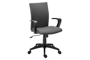 Chaise de bureau BRUNEAU OHIO tissu - avec accoudoirs - Mécanisme Basculant centré - Pieds noir